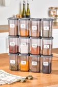 Buclee Lia 92 Parça Kare Erzak Ve Bakliyat Saklama Kabı Baharat Seti 12x300ml 10x(350ML500ML1100ML)4x1700ML thumbnail 6
