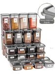 Buclee Florit 32'li 64 Parça Kapaklı Kare Erzak Saklama Kabı Seti 8x(0,3 LT-0,5 LT-1,1 LT-1,7 LT)Baharatlık - 2