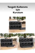 Buclee Henna 8'li 360° Döner Başlıklı Baharatlık Standı , Yapışkanlı Duvar Ve Tezgah Üstü Baharatlık-siyah - 6