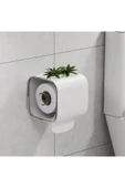 Buclee Beyaz  Yapışkanlı Banyo Tuvalet Kağıtlığı - Wc Peçetelik, Kağıtlık Tutucu  Kağıtlık Organizeri - 1