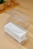 Buclee Şeffaf Peçetelik - Dekoratif Havlu Kağıt Dispenseri Clear Peçete Organizeri - 7