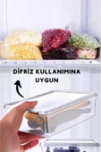 Buclee 10Adet 1Lt Kendinden Kapaklı DeepFreeze Buzluk Bakliyat Kıyma Dondurulmuş Sebze Meyve Saklama Kutusu - 6