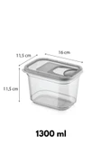 Buclee 3’lü Sürgülü Kapaklı Saklama Kabı Seti – Antrasit Renk (3200 ML, 2000 ML, 1300 ML) - 8