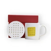 Nostalji Dolu Kırmızı Hediye Kutusu ve Soru Sormayın Bilmiyorum Teşekkürler Baskılı Kupa Bardak - 3