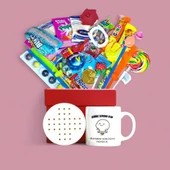 Geçmişe Açılan Kırmızı Hediye Kutusu ve Benimle Sorunu Olan Ağlayarak Günlüğüne Yazabilir Baskılı Kupa Bardak - 1