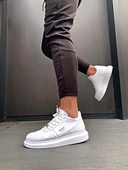 Yüksek Taban Günlük Ayakkabı Beyaz thumbnail 2