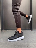 Yüksek Taban Günlük Ayakkabı Siyah (Beyaz Taban) thumbnail 3