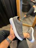 Yüksek Taban Harf Desenli Günlük Ayakkabı Gri thumbnail 1