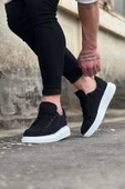 Siyah Kot Kumaş Erkek Casual Ayakkabı - 3
