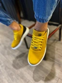 Yüksek Taban Günlük Süet Ayakkabı Sarı thumbnail 3