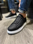 Yüksek Taban Günlük Ayakkabı KAPİTONE Siyah (Beyaz Taban) thumbnail 2