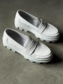 Yüksek Taban Klasik Ayakkabı Beyaz thumbnail 5