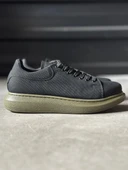 Yüksek Taban Günlük Ayakkabı Tırtıklı Siyah thumbnail 1