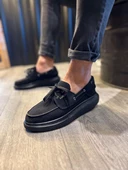 Yüksek Taban Mevsimlik Süet Ayakkabı Siyah (Siyah Taban) thumbnail 1