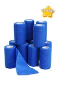 Kendinden Yapışkanlı Elastik Koban Bandaj-Kendine Yapışan Coban Mavi Renkli 10 cm x 4,5 metre - 1