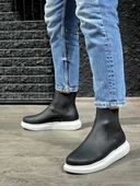 Yüksek Taban Ayakkabı Siyah (Beyaz Taban) thumbnail 2