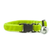 Kedi Boyun Tasması Kadife Dokulu Çanlı 1*30 cm Neon Sarı - 1