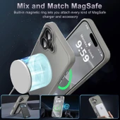 iPhone 16 Uyumlu Kamera Korumalı Magsafe Wireless Şarj Özellikli Mat Silikon Kılıf - 9