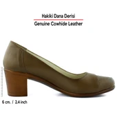 Erkan Saçmacı Sarah Kahverengi Hakiki Dana Derisi Delik Detaylı Kalın Topuklu Günlük Klasik Ayakkabı thumbnail 2