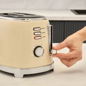 Homend Vintage Breadfast 1527H 2 Dilim Kapasiteli Ekmek Kızartma Makinesi Krem - 3