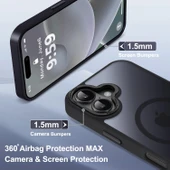 iPhone 16 Uyumlu Kamera Korumalı Magsafe Wireless Şarj Özellikli Mat Silikon Kılıf - 6