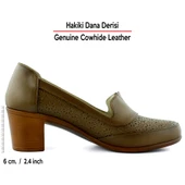 Erkan Saçmacı Madre Kahverengi Hakiki Dana Derisi Vintage Kalın Topuklu Günlük Klasik Ayakkabı - 2