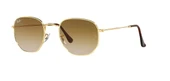 Ray-Ban Hexagonal 3548 001/51 Gold-Light Brown Güneş Gözlüğü thumbnail 1