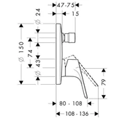 Hansgrohe Focus Ankastre Banyo Bataryası Krom - 2