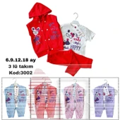 BEBEK  WAFFLE Üçlü takım 6,12, 18, 24 aylık  toptan 4'lü seri thumbnail 3