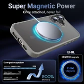 iPhone 16 Uyumlu Kamera Korumalı Magsafe Wireless Şarj Özellikli Mat Silikon Kılıf - 10