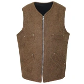 Erkek Keçe Yelek Açık Kahverengi TdrTR - 5