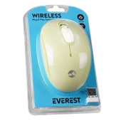 Everest SMW-666 Usb Sarı 2.4Ghz Optik Wireless Mouse - 1