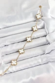 Beyaz Sedef Yonca Model Gold Renk Kadın Bileklik - EBJ250705W36310 thumbnail 2