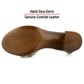 Erkan Saçmacı Mila Vizon Hakiki Dana Derisi Burma Model Kalın Topuklu Rahat Sandalet - 6