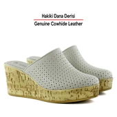 Erkan Saçmacı Aria Vizon Hakiki Dana Derisi Önü Kapalı Mantar Taban Görünümlü Dolgu Topuklu Terlik - 3