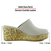 Erkan Saçmacı Aria Vizon Hakiki Dana Derisi Önü Kapalı Mantar Taban Görünümlü Dolgu Topuklu Terlik - 2