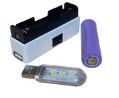 Mini Powerbank Tek Hücreli 18650 Li-Ion 3.7V Pil Type-C ile Şarj ve Mini USB Led Lamba - 2