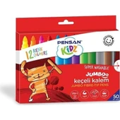 Pensan Kidz Temizlenebilir Jumbo Keçeli Kalem 12 Renk - 1