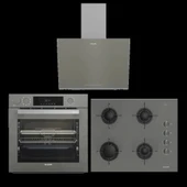 Arçelik Yeni Model Gri Buhar Destekli Cam Ankastre Set - 1