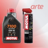 Motul C4 Zincir Yağlama Spreyi 400 ml + 7100 10W-40 4T Motor Yağı 1 Litre | %100 Sentetik Performans Seti - 1