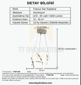 TT005-FSR TT Aydınlatma Burgu Modeli Fransız Sarı Kaplama Led Avize thumbnail 4