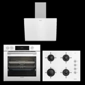 Arçelik Yeni Model Beyaz Buhar Destekli Cam Ankastre Set - 1