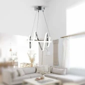 TT005-KR TT Aydınlatma Burgu Modeli Krom Kaplama Led Avize thumbnail 3