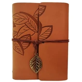 Deri Yaprak Desenli Defter - 1