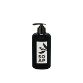 Sıvı Sabunluk Yuvarlak Plastik Pompalı 500 ML - Siyah - 1