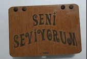 Seni Seviyorum Ahşap Hediye Kutusu Sevgiliye Hediye - 5