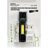 Metal El Feneri USB Şarjlı 4 Kademeli Zoomlu GS 500 - 2