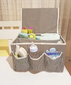 Bebek Beşik Başucu Düzenleyici Kapaklı 5 Bölmeli Organizer - 1