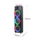 Zore GD-3126 Dijital LED Göstergeli Mikrofonlu RGB TWS Üçlü 10 inç Stereo Bass Kablosuz Karaoke Hoparlör - 2