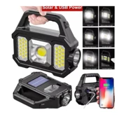 P-880a Solar Powerbanklı Şarjlı Taşınabilir Güçlü Fener - 1